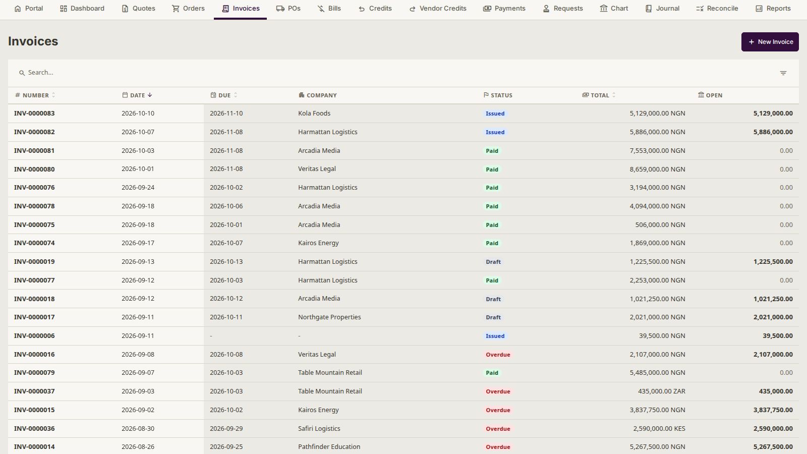 Invoices, quotes and bills in one place